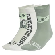 Skarpetki dla dzieci - Dziecięce Skarpety za kostkę ADIDAS LK SW MNDO 3PP JG5809 – Zielony - miniaturka - grafika 1