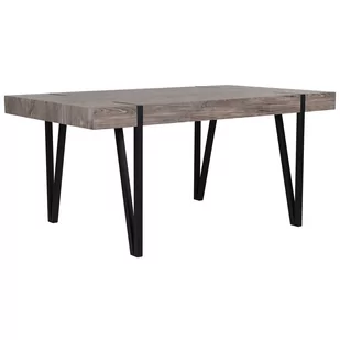 Beliani Stół do jadalni 150 x 90 cm ciemne drewno z czarnym ADENA - Stoły - miniaturka - grafika 1
