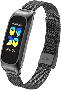 Pasek Metalowy z Zapięciem Braders Bransoleta do Oppo Band czarny - Smartband - miniaturka - grafika 6