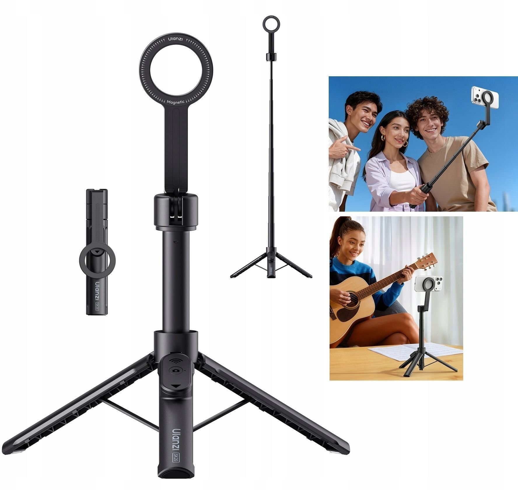 Selfie stick Ulanzi Statyw Kijek Selfie Stick Magsafe Magnes 113cm 2w1 Pilot Na Telefon Ulanzi / Sk26 / Sku: S014
