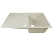 Zlewozmywaki - Emaga Zlewozmywak granitowy z ociekaczem, beżowy - miniaturka - grafika 1