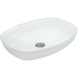 Mexen Araks szklana umywalka nablatowa 54 x 39 cm, biała - 24155430 - Umywalki - miniaturka - grafika 1