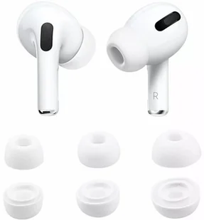 Silikonowe Gumki Douszne do Apple AirPods Pro GEN 1/2/3 Komplet (S, M, L) biały - Akcesoria do słuchawek - miniaturka - grafika 1