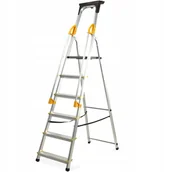 Drabiny - Drabina aluminiowa z podestem Bykle, 6 stopni, 150 kg - miniaturka - grafika 1