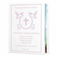 Pamiątka Pierwszej Komunii Świętej - Murrano Historie opowieści biblijne z nadrukiem dla dziewczynki na komunię KZ-HB-027 - miniaturka - grafika 1