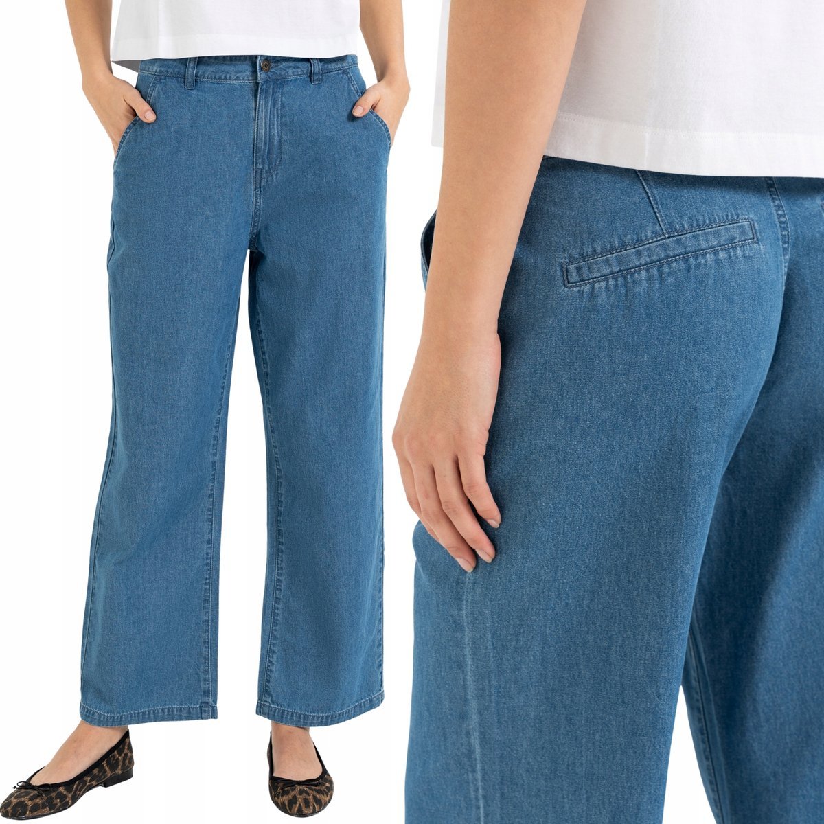 SPODNIE DAMSKIE JEANSOWE WYSOKI STAN CASUAL WYGODNE MORAJ 40 BLUE