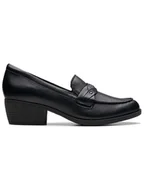 Mokasyny damskie - Clarks Skórzane mokasyny "Charlten Echo" w kolorze czarnym - miniaturka - grafika 1