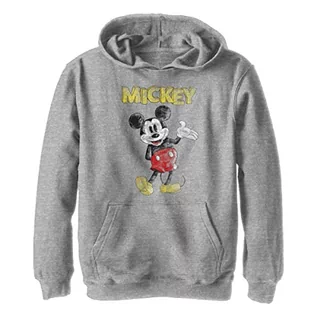 Bluzy dla chłopców - Disney Chłopięca bluza z kapturem Sketchy Mickey, Sportowa wrzosowa, L - grafika 1