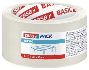 Tesa Taśma pakowa basic 66m:50mm, przezroczysta H5857000 - Folie i taśmy malarskie - miniaturka - grafika 1