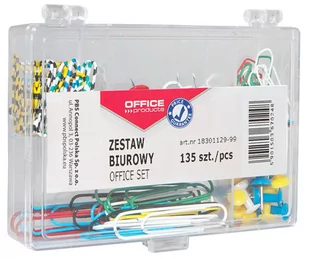 Zestaw biurowy pinezki spinacze OFFICE PRODUCTS mix 135szt. /18301129-99/ - Pinezki - miniaturka - grafika 2