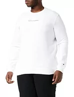 Bluzy męskie - Champion Męska bluza z okrągłym dekoltem Fluo, Bianco, S - miniaturka - grafika 1