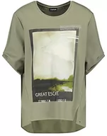 Koszulki i topy damskie - Taifun T-shirt damski, Reed Green Wzorzysty, 36 - miniaturka - grafika 1