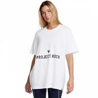 Koszulki i topy damskie - Damska koszulka treningowa Under Armour UA Project Rock W Campus T Q3 - biała - miniaturka - grafika 1