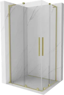 Mexen Velar L Duo kabina prysznicowa rozsuwana 90x80 cm, transparent, złota szczotkowana - 871-090-080-02-03-55 - Kabiny prysznicowe - miniaturka - grafika 1