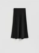Spódnice - Reserved - Satynowa spódnica midi - czarny - miniaturka - grafika 1