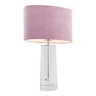 Lampy stojące - Argon Stojąca LAMPKA sypialniana PRATO 3841 stołowa LAMPA abażurowa do salonu różowa przezroczysta 3841 - miniaturka - grafika 1