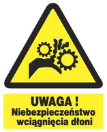 Akcesoria BHP - Zoo-48 Uwaga ! Niebezpieczeństwo Wciągnięcia Dłoni - miniaturka - grafika 1