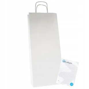 TOREBKI papierowe na dwie butelki BIAŁE TORBY na alkohol wino 16x8x39 25szt - Akcesoria do pakowania - miniaturka - grafika 1