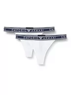 Majtki damskie - Emporio Armani Majtki Stringi (Paczka 2) Damskie, Biały, XL - miniaturka - grafika 1
