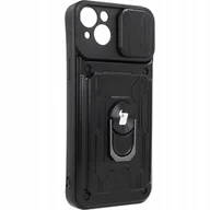 Etui i futerały do telefonów - Bizon Etui Case CamShield Card Slot Ring do iPhone 14 Plus czarne - miniaturka - grafika 1