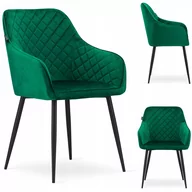 Krzesła - Mufart Mufart Zestaw krzeseł 2 szt do salonu gabinetu sypialni jadalni czy poczekalni TULSA Zielony Aksamit Czarne nogi model_3652_2-NUGAT-TULX11 - miniaturka - grafika 1