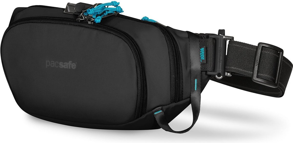 Saszetka Biodrowa Antykradzieżowa Męska Pacsafe Eco Czarna