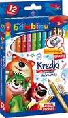 Kredki, ołówki, pastele i pisaki - St.Majewski, kredki Bambino w drewnie, 12 kolorów + metalowa temperówka - miniaturka - grafika 1