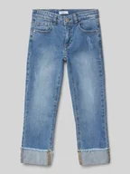 Spodnie i spodenki dla dziewczynek - Jeansy o kroju regular fit z 5 kieszeniami model ‘ROSE’ - miniaturka - grafika 1