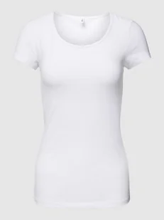 T-shirt z okrągłym dekoltem model 'LIVE LOVE’ - Koszulki i topy damskie - miniaturka - grafika 1