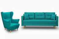 Komplety wypoczynkowe - Zestaw Wypoczynkowy Skandynawski Sofa + Fotel - miniaturka - grafika 1