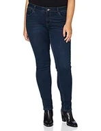 Spodnie damskie - Morgan Dżinsy Slim Taille Standardowe Poches Pom Spodnie Damskie Casual, Ciemny niebieski, 30/wysoki - miniaturka - grafika 1