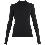 Koszulki sportowe damskie - Damska koszulka Icebreaker Women 300 MerinoFine™ Polar LS Half Zip Rozmiar: M / Kolor: czarny - miniaturka - grafika 1