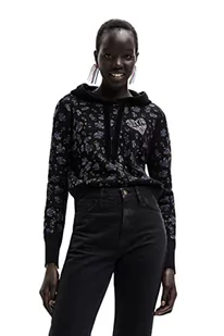 Desigual Women's Black JERS_BONVENT 2000 sweter damski, L - Swetry damskie - miniaturka - grafika 1