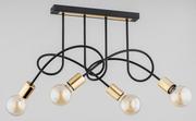 Lampy sufitowe - Tango lampa sufitowa 4-punktowa czarna/złota 63155 - miniaturka - grafika 1