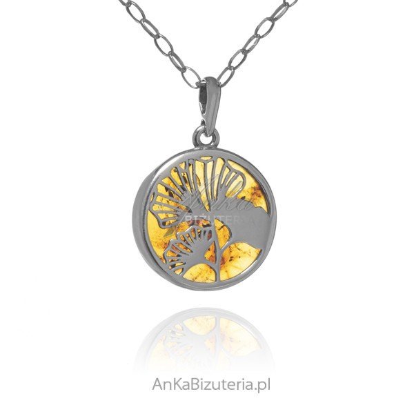 ankabizuteria.pl Srebrna zawieszka z bursztynem MIŁORZĄB