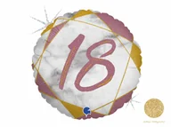Urodziny dla dorosłych - Balon foliowy na osiemnastkę różowe złoto - 46 cm - 1 szt. - miniaturka - grafika 1