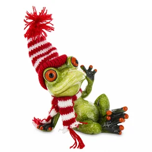 Figurka Żaba Świąteczna Ozdoba Boże Narodzenie - Ozdoby bożonarodzeniowe - miniaturka - grafika 1