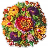 Puzzle - Puzzle Drewniane Dla Dorosłych Kolorowy Bukiet Kwiatów - miniaturka - grafika 1