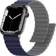 Akcesoria do smartwatchy - PASEK DO APPLE WATCH 1/2/3/4/5/6/7/8/9/10/SE 42/44/45 NIEBIESKO-SZARY +ETUI - miniaturka - grafika 1