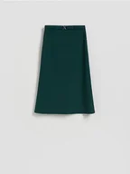 Spódnice - Reserved - Spódnica midi z paskiem - ciemnozielony - miniaturka - grafika 1