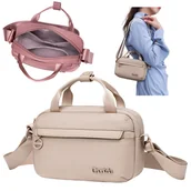 Torebki damskie - MINI TOREBKA beżowa DAMSKA miejska wodoodporna dla dziewczyny na telefon - miniaturka - grafika 1