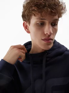 Bluza męska 4F Sportowa z kapturem Granatowa - Bluzy męskie - miniaturka - grafika 4