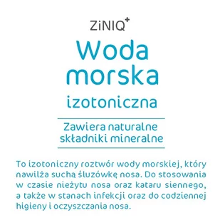 TITLIS SPÓŁKA Z OGRANICZONĄ ODPOWIEDZIALNOŚCIĄ ZINIQ Woda morska izotoniczna 30 ml - Przeziębienie i grypa - miniaturka - grafika 3