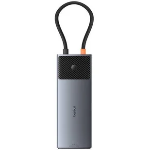 10w1 HUB Adapter USB-C do HDMI / USB-A / USB-C / RJ45 / SD / TF / USB-C PD szary - Adaptery i przejściówki - miniaturka - grafika 1