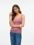 Koszulki i topy damskie - Vero Moda Top w kolorze jagodowym - miniaturka - grafika 1