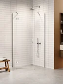 Kabiny prysznicowe - Kabina prysznicowa pięciokątna prawa drzwi uchylne kolor chrom 100x80 cm K-3695 New Trendy Nesta Chrome - miniaturka - grafika 1