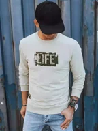 Bluzy męskie - Bluza męska z nadrukiem beżowa Dstreet BX5361-XL - miniaturka - grafika 1