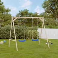 Place zabaw - vidaXL Siedziska huśtawek z linami, 2 szt., niebieskie, 38x16 cm, PE - miniaturka - grafika 1