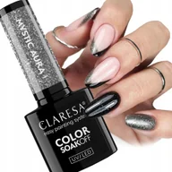 Lakiery hybrydowe - CLARESA MYSTIC AURA 1 LAKIER HYBRYDOWY BROKATOWY SREBRNY 5 g - miniaturka - grafika 1