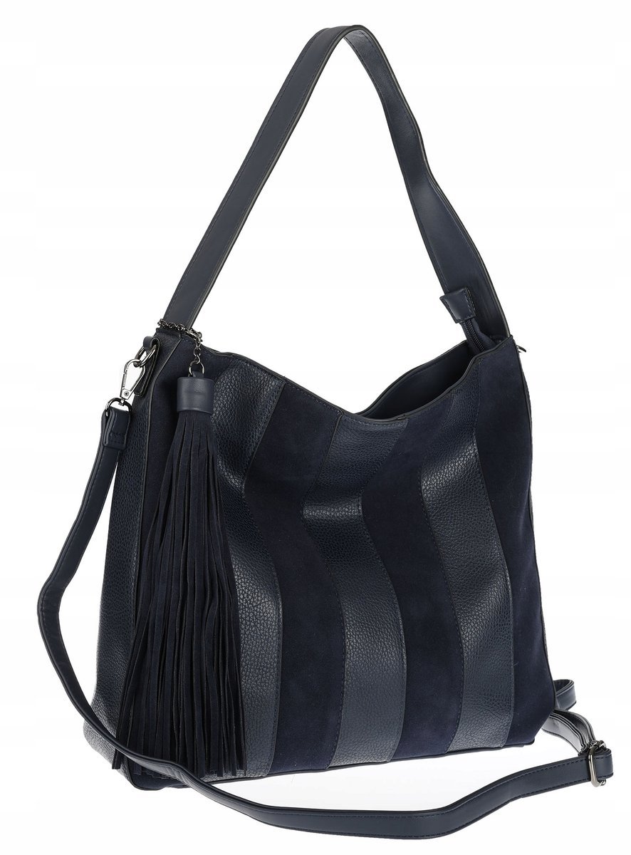 Torebka damska shopper A4 elegancka do pracy włoska marka MC428 Granatowa
